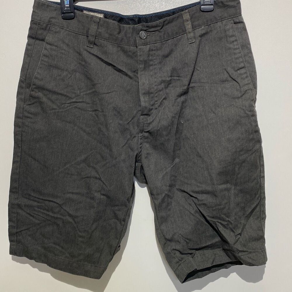 Volcom Men's Gray Solid Vmonty Casual Flat Front Shorts Size 32